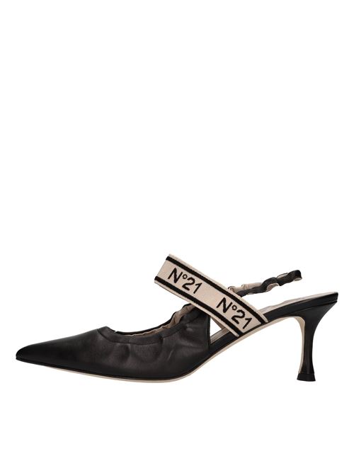 Décolleté slingback in pelle N°21 | GPSB003NPE N001NERO